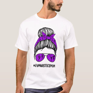 T-shirt Gymnastique Maman Messy Bun Lunettes de cheveux Fi