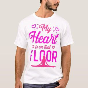 T-shirt Gymnastique Mon Coeur Est Sur Ce Sol Maman