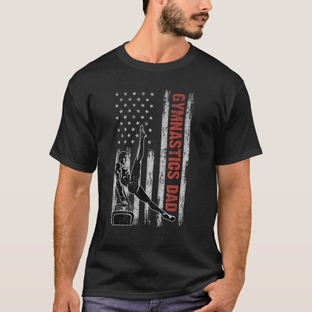 T-shirt Gymnastique Papa American Drapeau Fête des pères 4 (Devant)