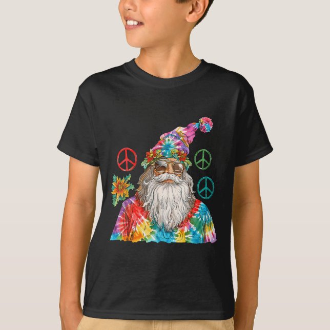 T-shirt Gypsy Santa Claus Hipe Tie Dye Groovy Christmas  (Devant)
