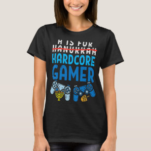 T-shirt H Est Pour Hanoukka Gamer Video Gaming Boys Men Gi
