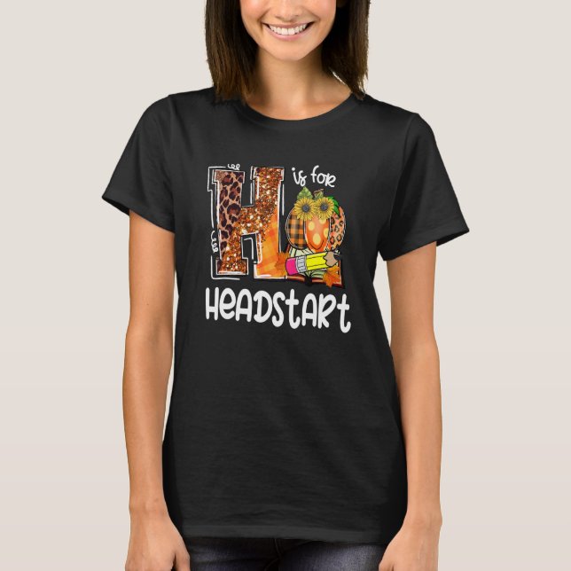 T-shirt H Est Pour Headstart Leopard Citrouille Fall Thank (Devant)