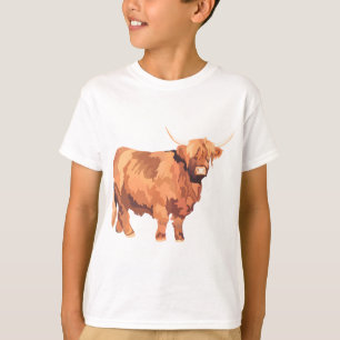 T-shirt H est pour Highland Cow