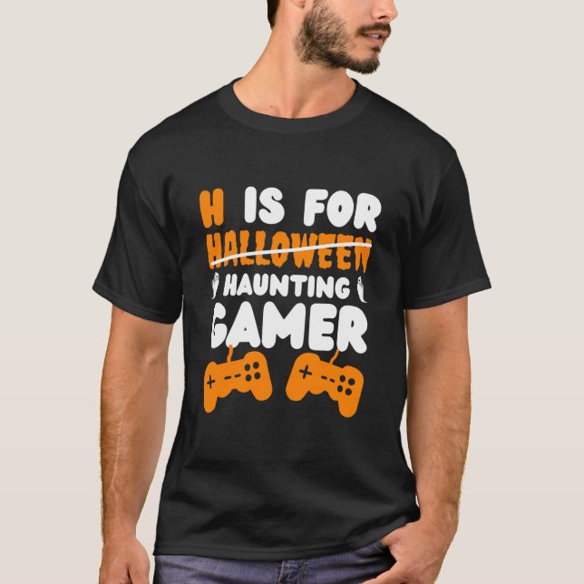 T-shirt H si pour halloween amusant jeu tee pour les jeux (Devant)