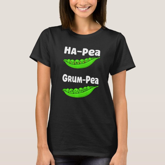 T-shirt Ha-Pea Grum-Pea Funny Cute Peas Vegetable Veggies  (Devant)
