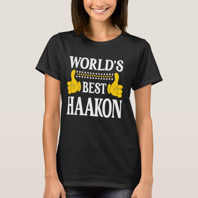T-shirt Haakon Nom personnel Funny Prénom World's Best (Devant)