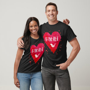 T-shirt Habibi, coeur, mon amour, parent arabe, ami