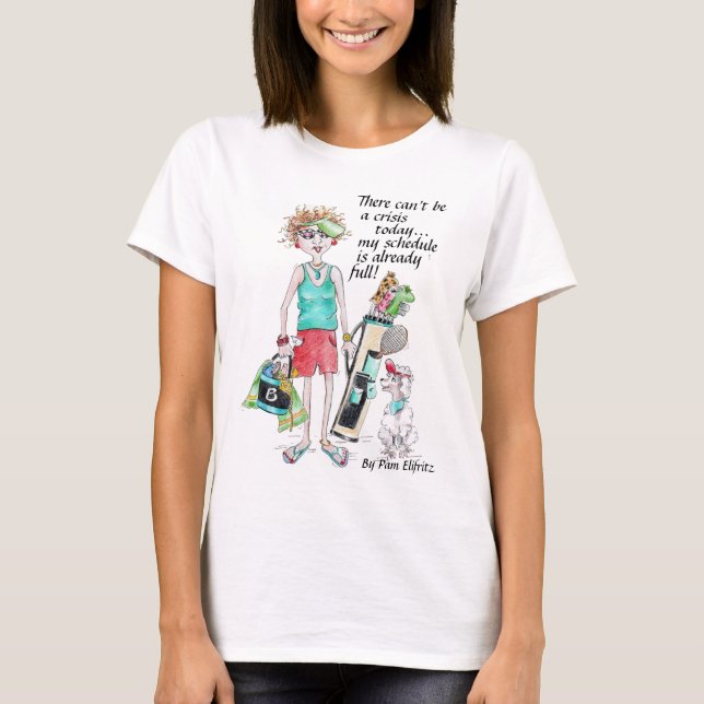 T-shirt Habillé pour le golf, inquiet de la crise (Devant)