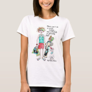 T-shirt Habillé pour le golf, préoccupé par la crise