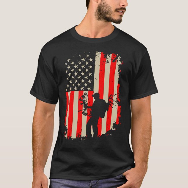 T-shirt Habillement américain de chasse, cadeau pour le (Devant)