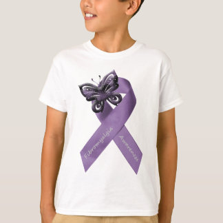 T-shirt Habillement de ruban de papillon de fibromyalgie
