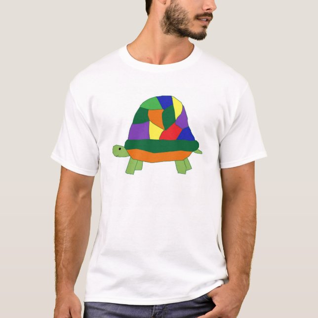 T-shirt Habillement de tortue d'arc-en-ciel (Devant)