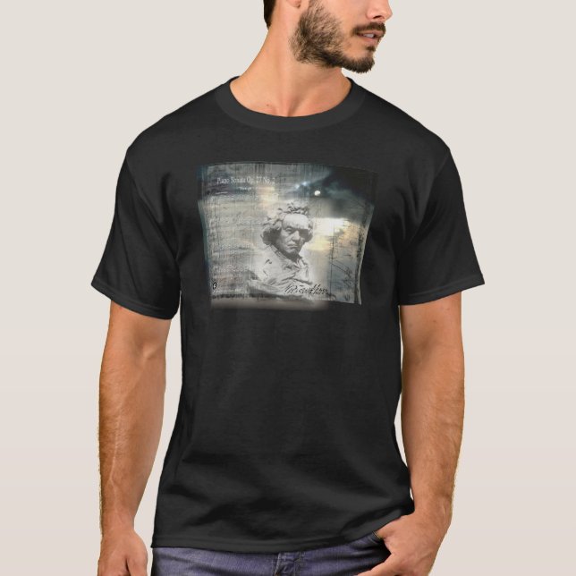 T-shirt Habillement foncé de Beethoven par Gregory Gallo (Devant)