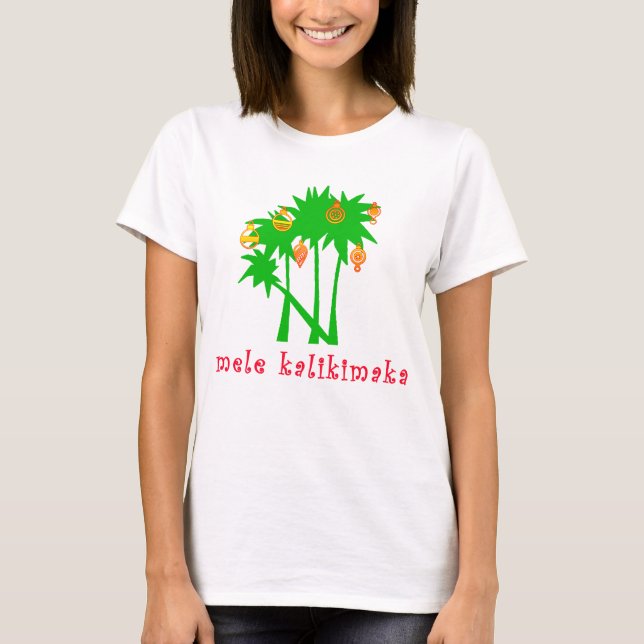 T-shirt Habillement hawaïen de Noël de Mele Kalikimaka (Devant)
