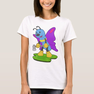 T-shirt Hache de bûcheron papillon forêt