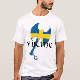 T-shirt Hache de drapeau de Viking Suède de Suédois