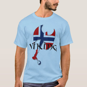 T-shirt Hache norvégienne de drapeau de Norge Norvège de