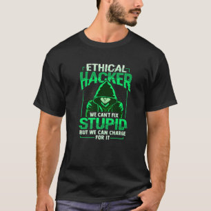 T-shirt Hacker blanc Casquette pirate informatique Cybersé