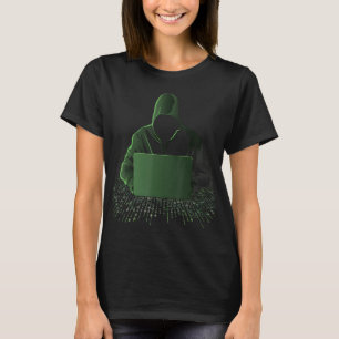 T-shirt Hacker Casquette blanc pour le cyber-guerrier et H