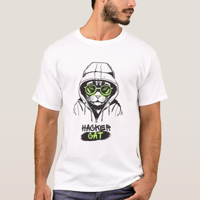 T-shirt Hacker cat (Devant)