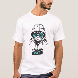 T-shirt Hacker Cat