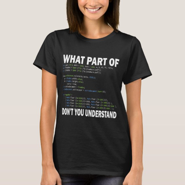 T-shirt Hacker Computer Programmer Apparel Coding What Par (Devant)