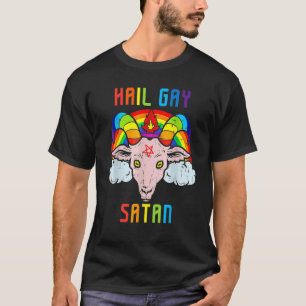 T-shirt Hail Gay Satan LGBT Goth Gay pride Baphomet 1