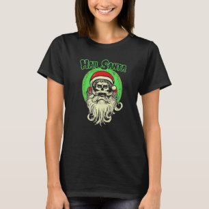T-shirt Hail Père Noël Skull Fiend Père Noël noir Noël