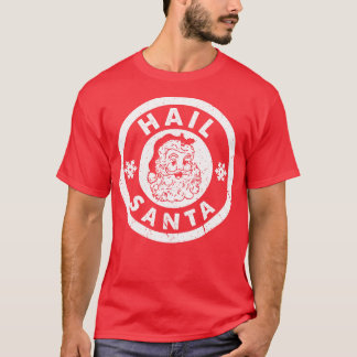 T-shirt Hail Père Noël Vintage Texte blanc