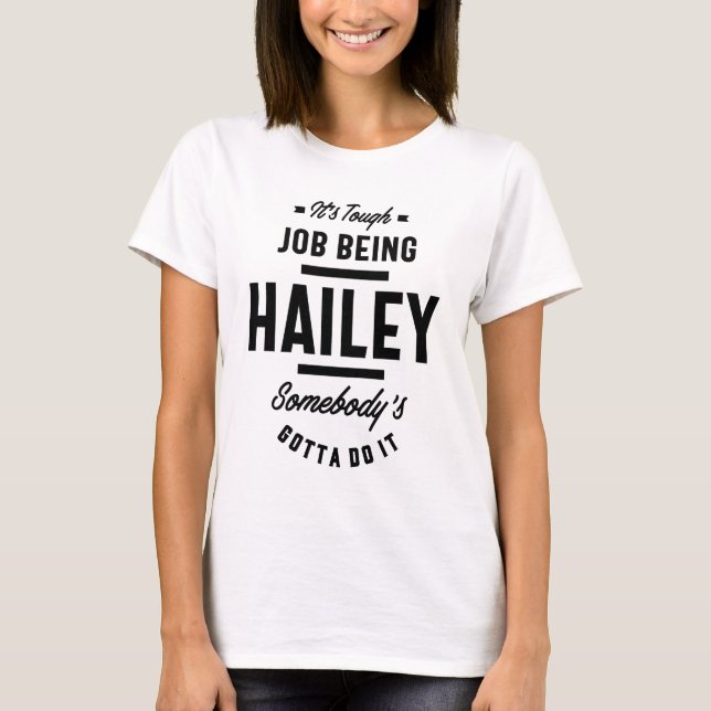 T-shirt Hailey Nom personnalisé Anniversaire (Devant)