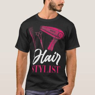 T-shirt Hair Stylist Blower Comb Scissor Hairstyle Hair