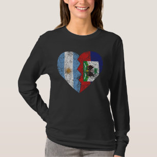 T-shirt Haïti Argentine Drapeau Coeur Argentine Haïti Fla