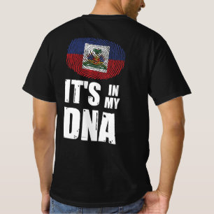 T-shirt Haïti c'est dans mon ADN empreintes digitales drap
