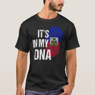 T-shirt Haïti C'Est Dans Mon Dna Fingerprint Haïti Flag Pr