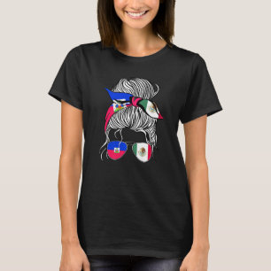 T-shirt Haïti Drapeau Mexique Cultivé Femmes Fille Pays