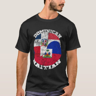 T-shirt Haïti Et Drapeau Dominicain Demi Haïtien Semi Domi