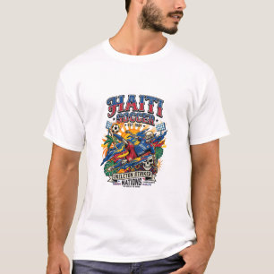 T-shirt Haïti Foot Skeleton Buteur Nations Style Affiche