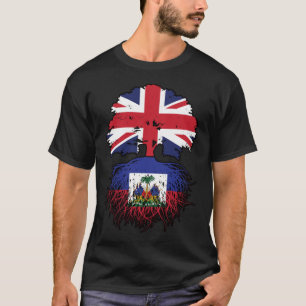 T-shirt Haïti Haïti Royaume-Uni drapeau des racines de l'a