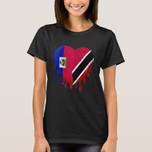 T-shirt Haïti Trinité-et-Tobago Drapeau Cœur Cultivé Patri