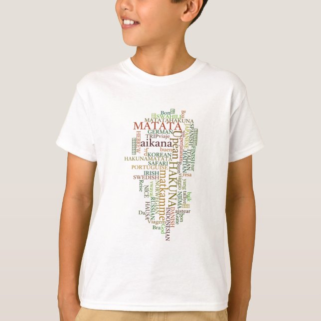 T-shirt Hakuna Matata Global Word Cloud Art (Devant)