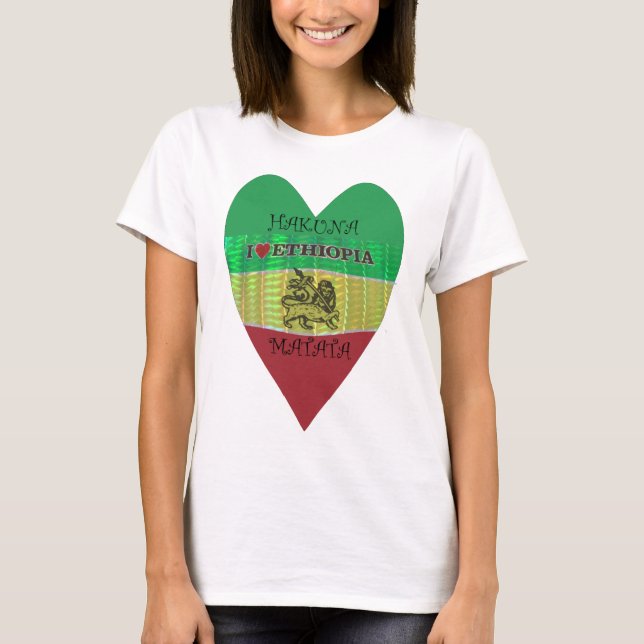 T-shirt Hakuna Matata J'aime les couleurs éthiopiennes.png (Devant)