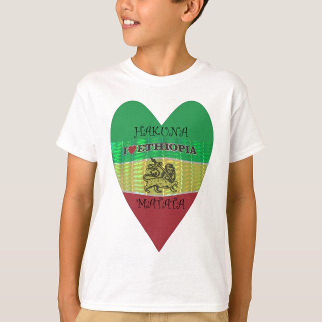 T-shirt Hakuna Matata J'aime les couleurs éthiopiennes.png (Devant)