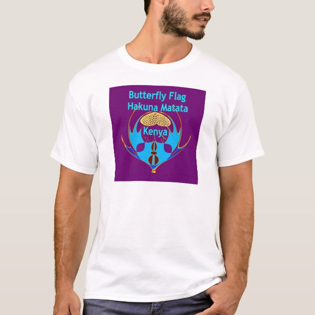T-shirt "Hakuna Matata Kenya" Papillon Art Imprimer/Graphi (Devant)