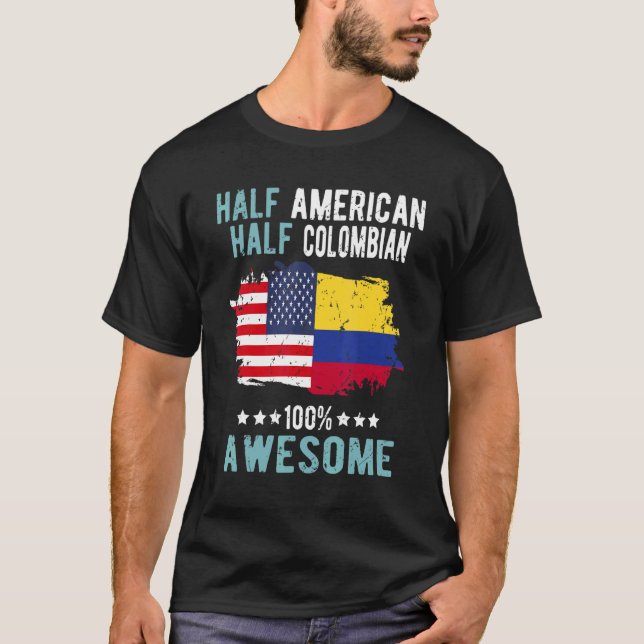 T-shirt Half American Half Colombian (Devant)