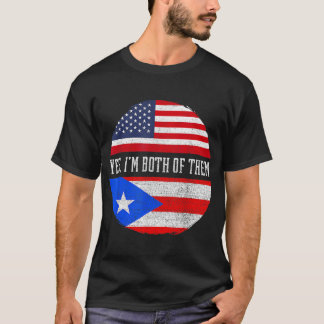 T-shirt Half American Half Porto Rican USA Flag Porto Ri