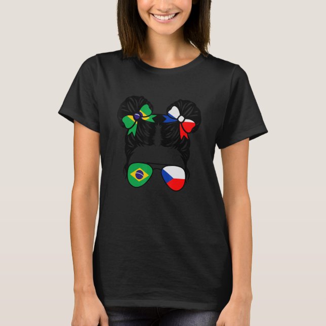 T-shirt Half Brazilian Half Czech Girl Brazil Kids (Devant)