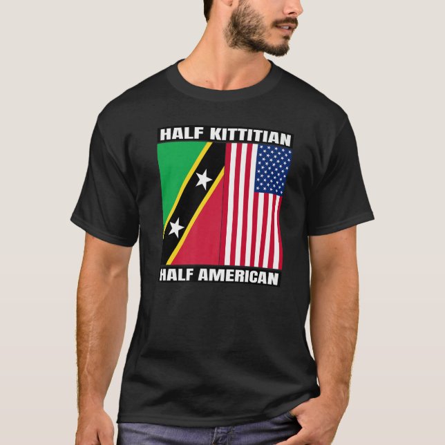 T-shirt Half Kittitian American Saint Kitts and Nevis Heri (Devant)