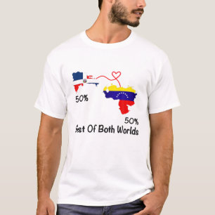 T-shirt Half Venezuela Half Dominican Flag Map Love Venezu