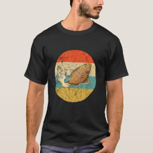 T-shirt Halibut Retro Vintage Halibut Pêche Halibut Poisso