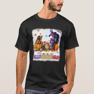 T-shirt Hallothanksmas Chats Citrouille Halloween Thanksgi